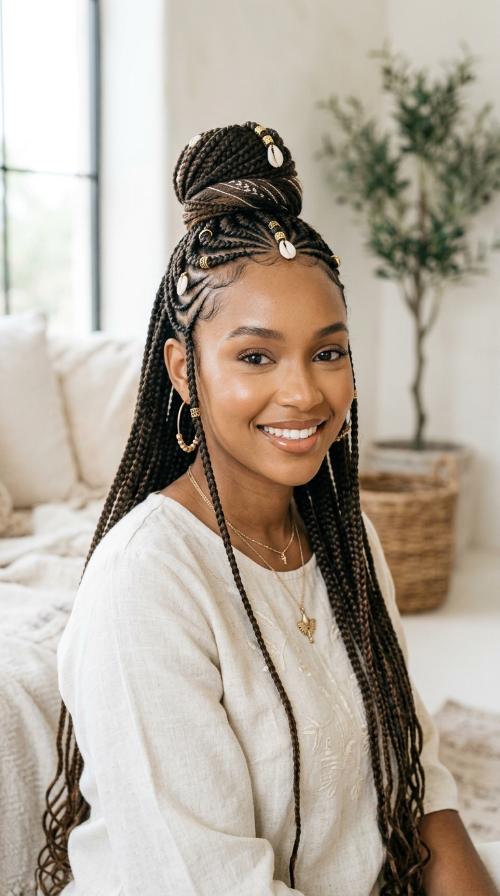 Classic Fulani with High Bun