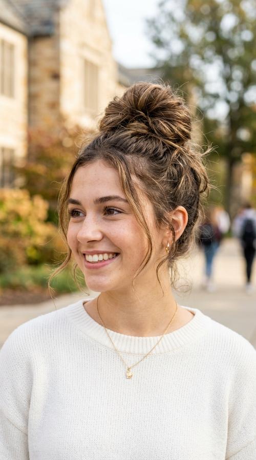 Classic High Messy Bun