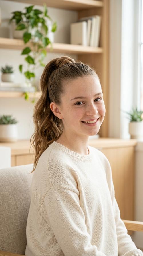 Classic High Ponytail with a Twist