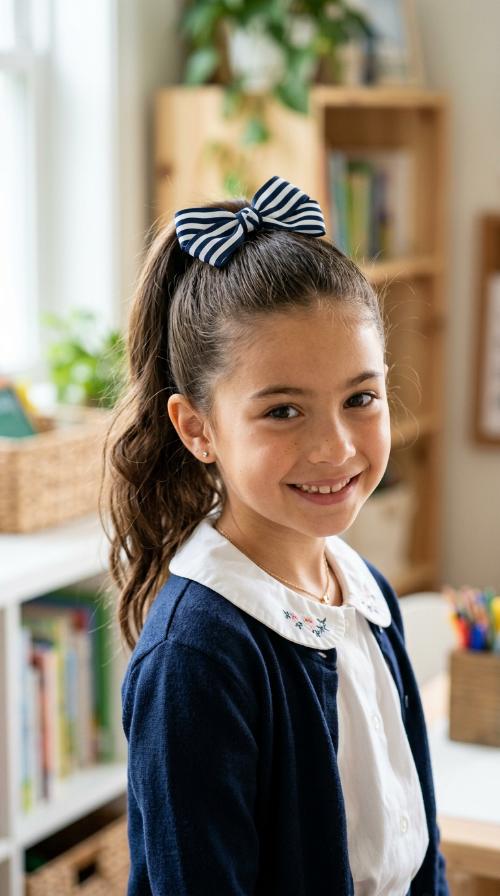 Classic High Ponytail with Bow