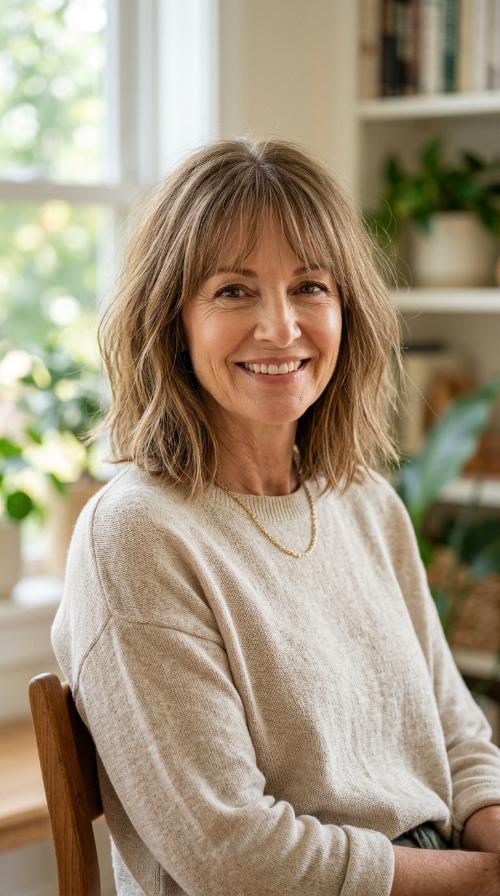 Classic Lob with Airy Fringe