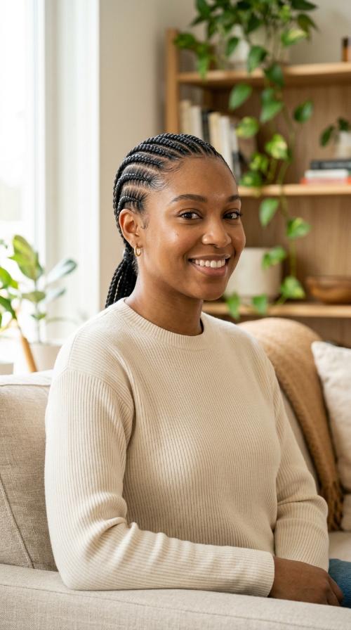Classic Straight-Back Cornrows