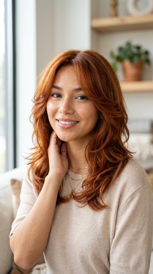 Copper Toned Butterfly Cut
