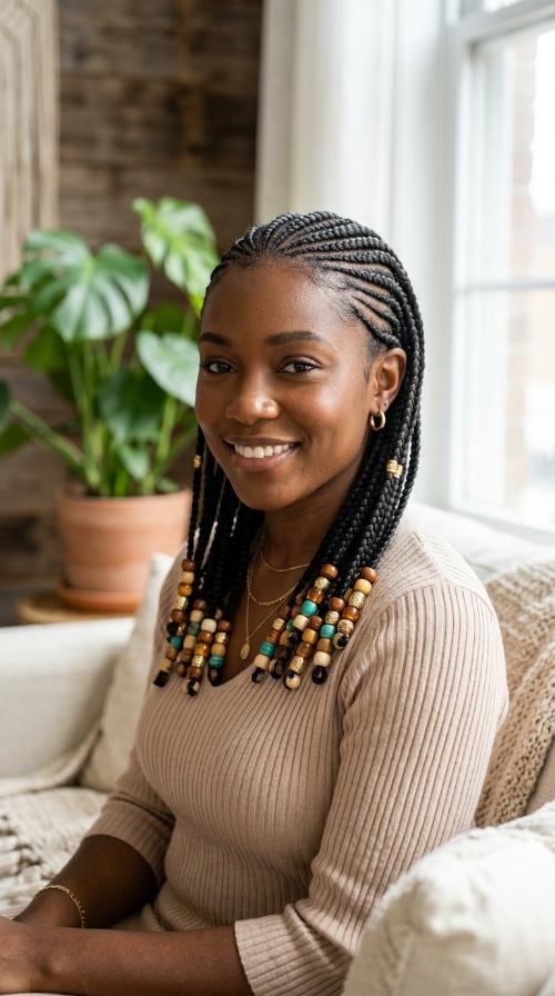 Cornrows with Beads