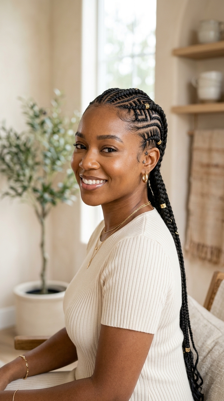 Cornrows with Design