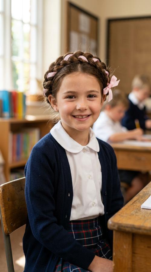 Crown Braid with Intertwined Ribbon