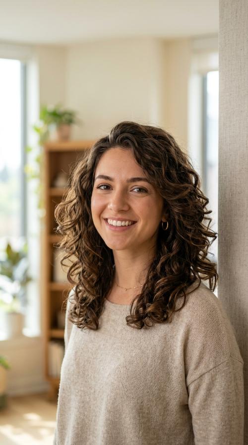 Curled Layers for Thick Hair