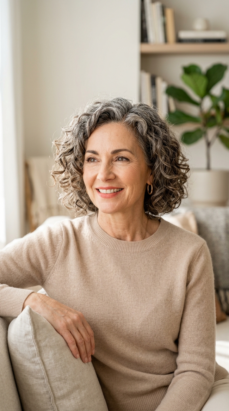 Curly Bob with Side Part