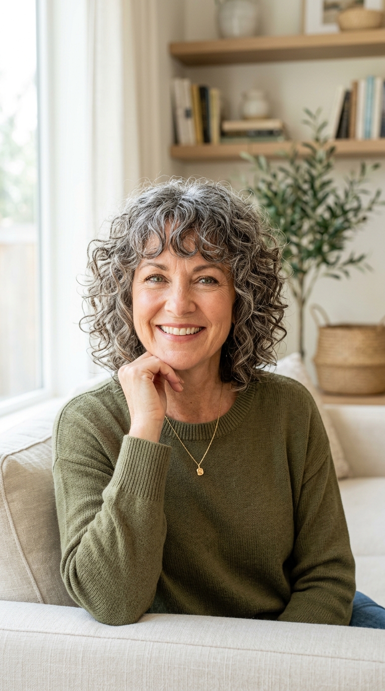 Curly Shag with Bangs