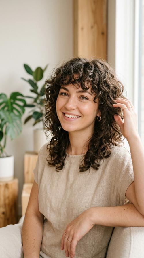 Curly Shag with Volume