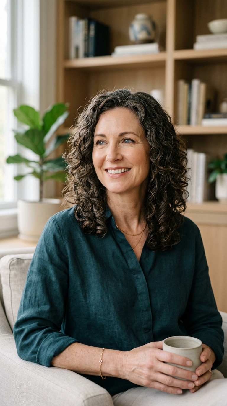 Curly Shoulder-Length Layers