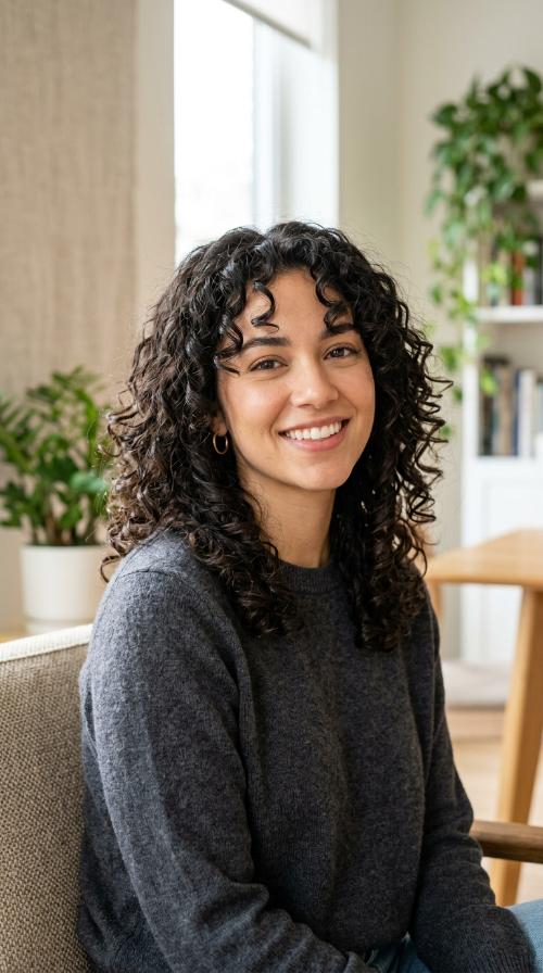 Curly Shoulder-Length Layers