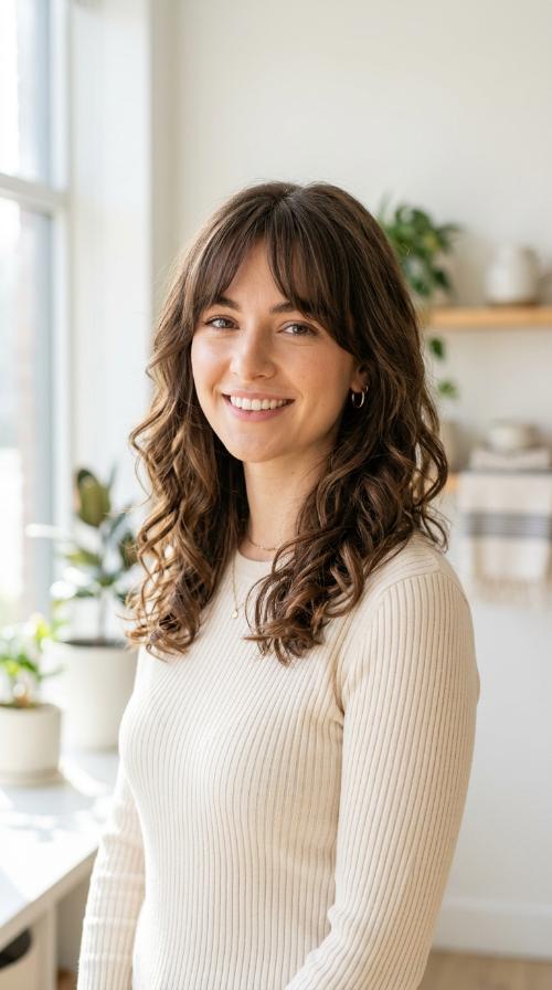 Curtain Bangs and Loose Waves
