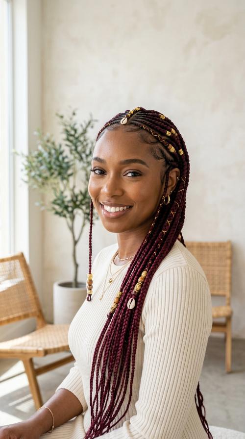 Deep Burgundy Wine Lemonade Braids
