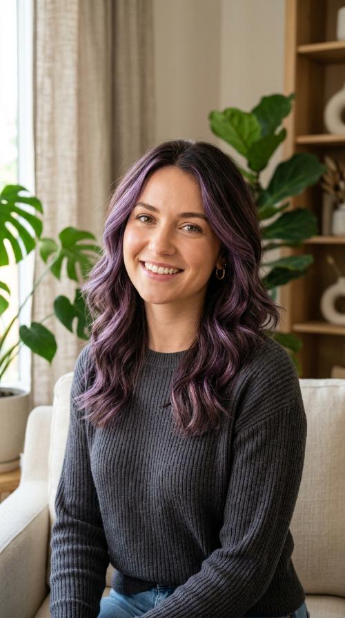 Deep Espresso with Violet Highlights