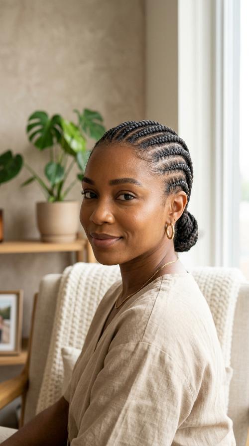 Diagonal Feed-In Cornrows