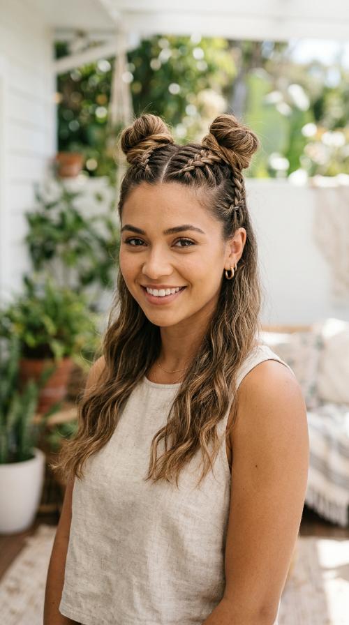 Double Dutch Braided Top Knots