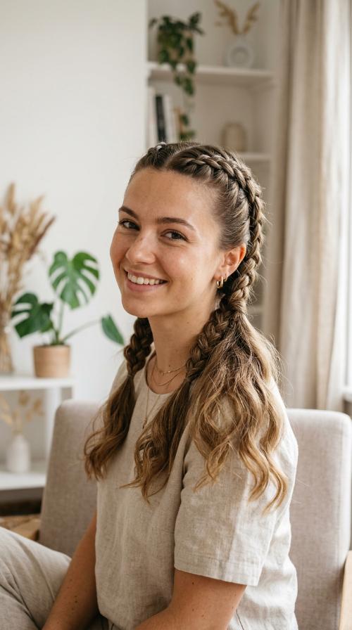 Double Dutch Braids into Loose Ends
