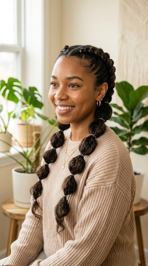 Double Dutch Bubble Braids