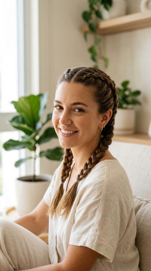 Double French Braids