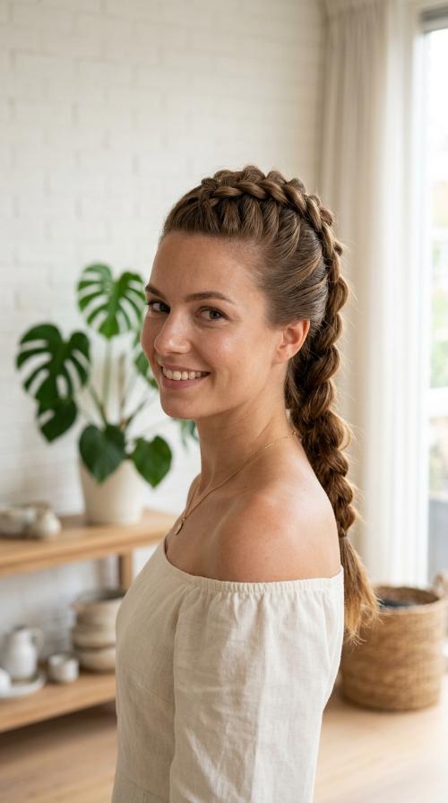 Dutch Braid Faux Hawk