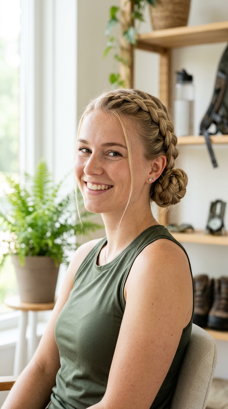 Dutch Braid to Low Bun
