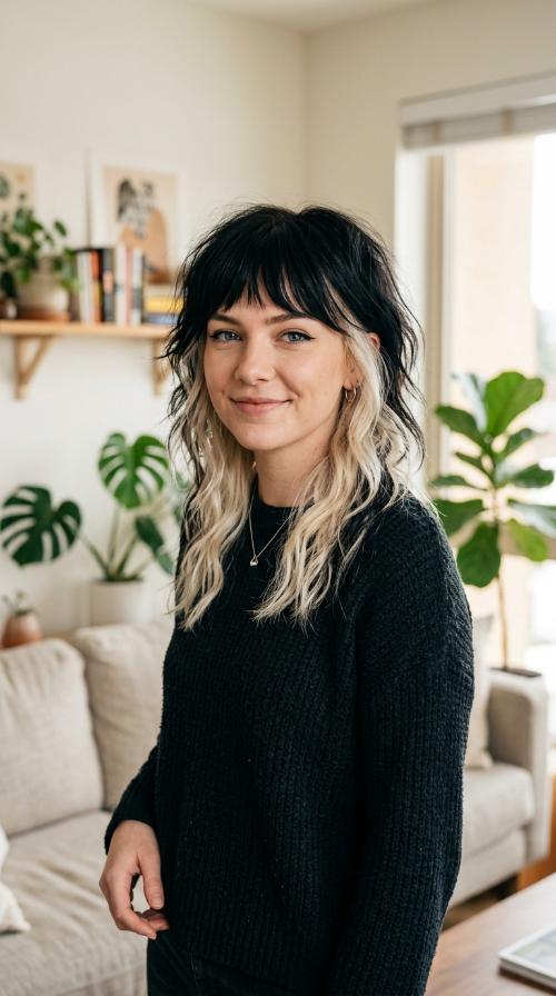 E-Girl Inspired Two-Tone Wolf Cut