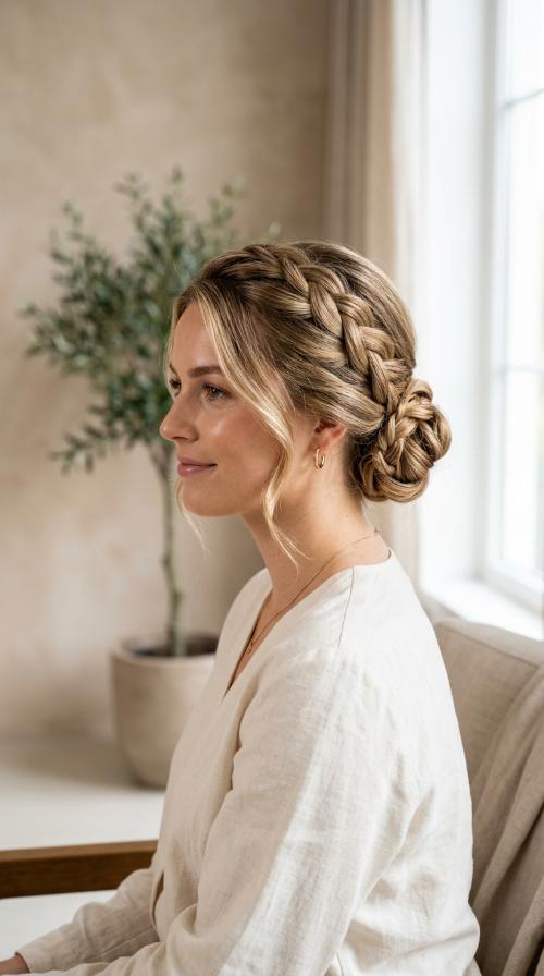 Elegant Dutch Low Bun