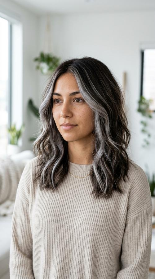 Espresso Base with Cool Silver Streaks