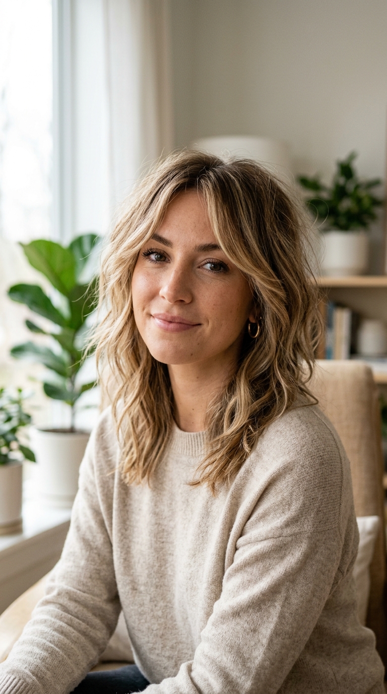 Face-Framing Bronde Shag