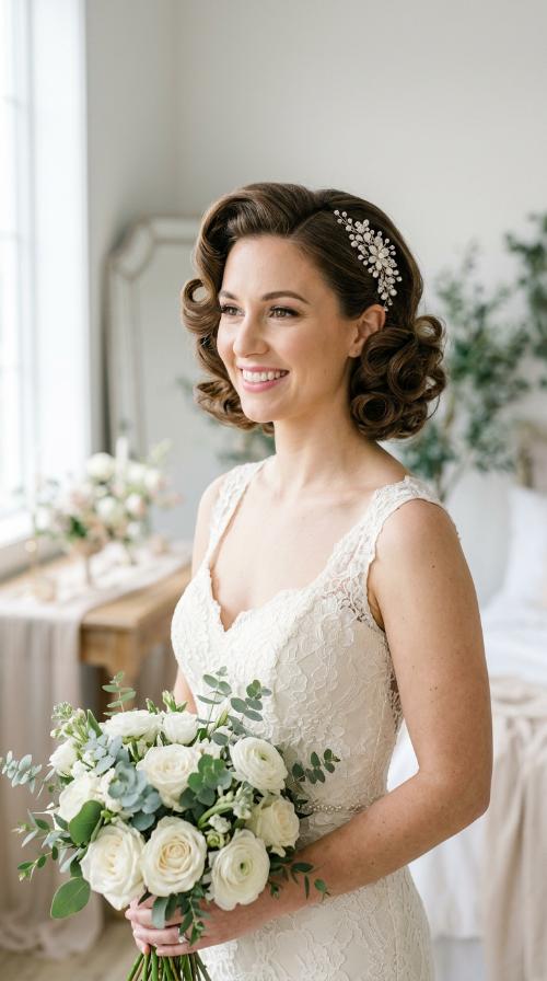 Faux Bob with Vintage Rolls