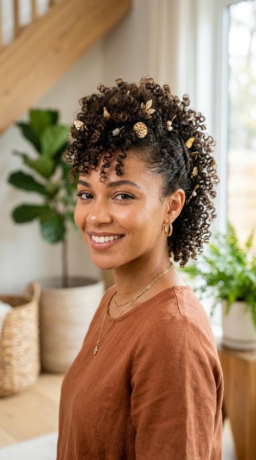 Faux Hawk with Decorative Pins
