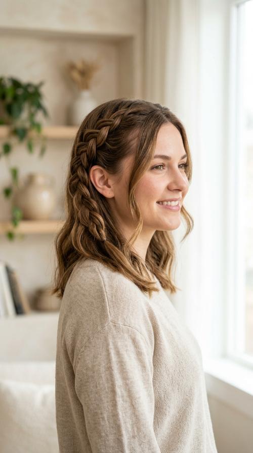 Faux Waterfall Braid