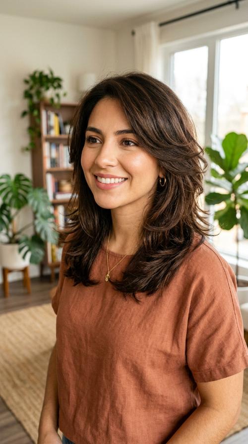 Feathered Layers for Thick Hair
