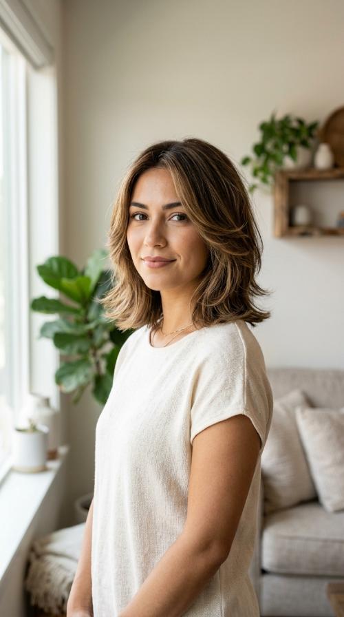 Feathered Shoulder Bob