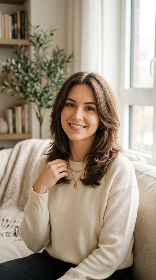 Feathered Shoulder-Length Layers