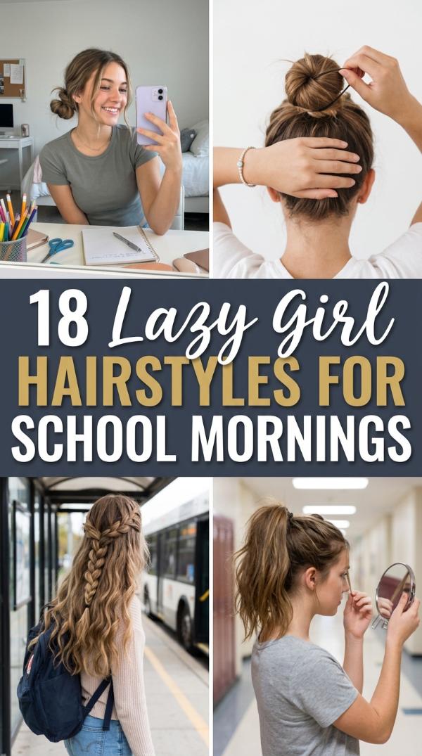 18 Lazy girl hairstyles for school mornings