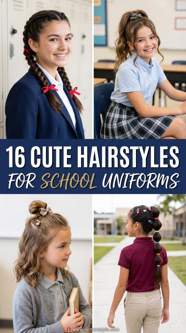 16 Cute hairstyles for school uniforms
