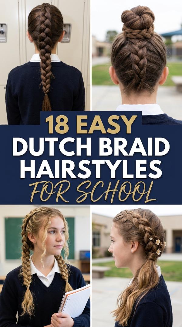 18 Easy Dutch braid hairstyles for school
