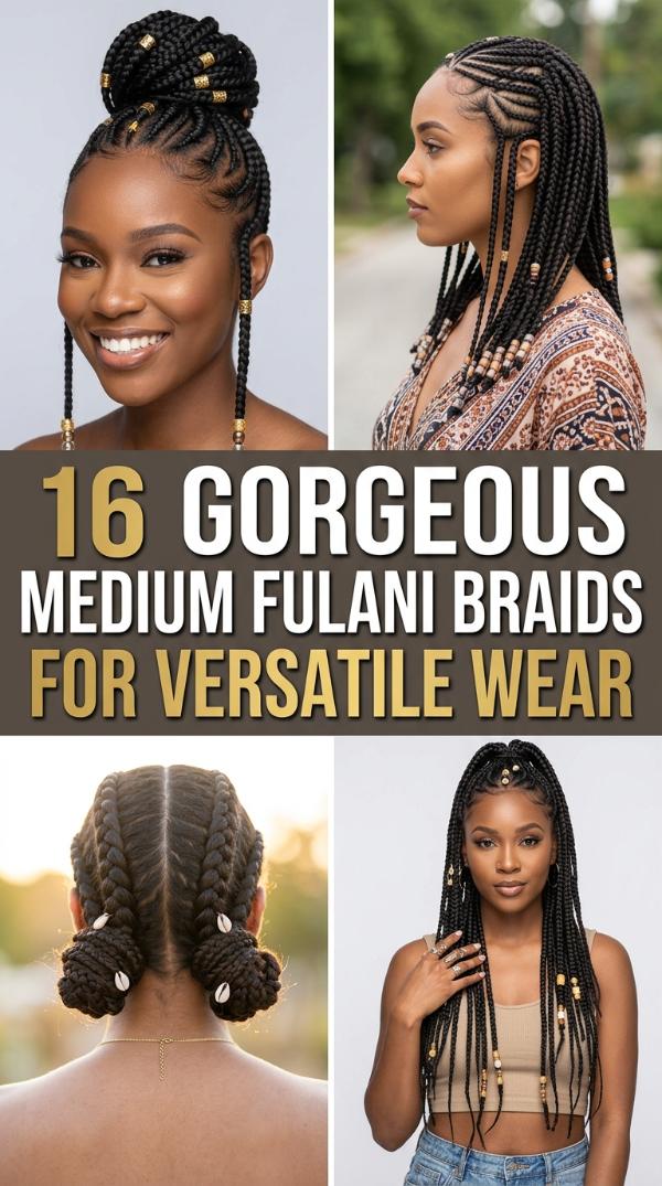 16 Gorgeous medium fulani braids for Versatile Wear