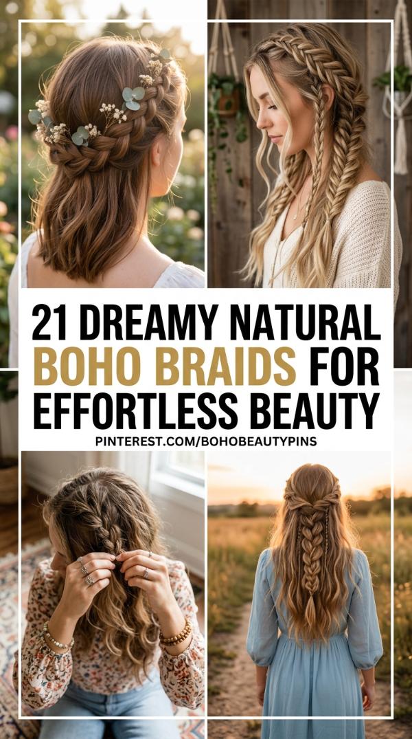 21 Dreamy natural boho braids for Effortless Beauty