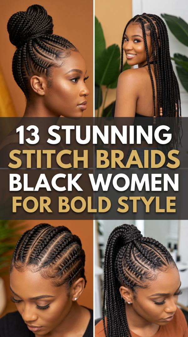 13 Stunning stitch braids black women for Bold Style