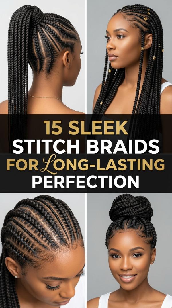 15 Sleek stitch braids for Long-Lasting Perfection