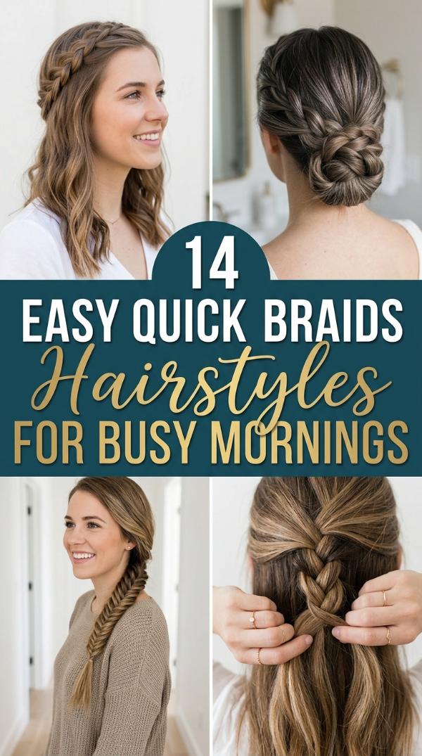 14 Easy quick braids hairstyles for Busy Mornings