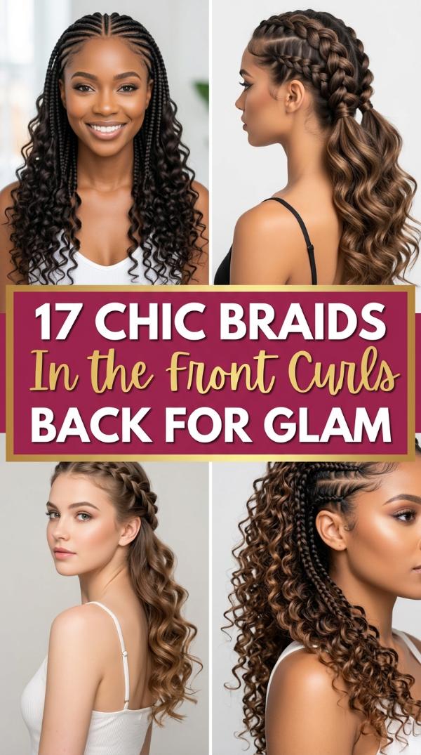 17 Chic braids in the front curls in the back for Glam
