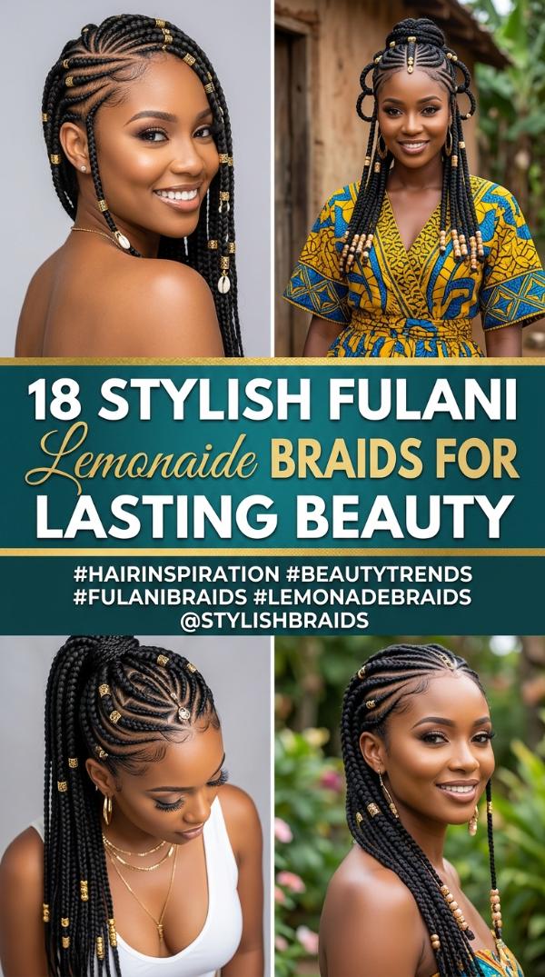 18 Stylish fulani lemonade braids for Lasting Beauty