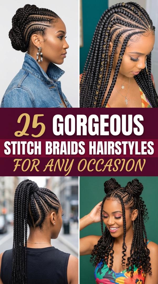 25 Gorgeous stitch braids hairstyles for Any Occasion