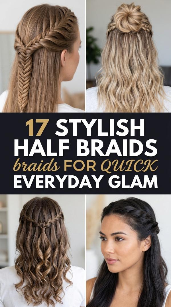 17 Stylish half braids for Quick Everyday Glam