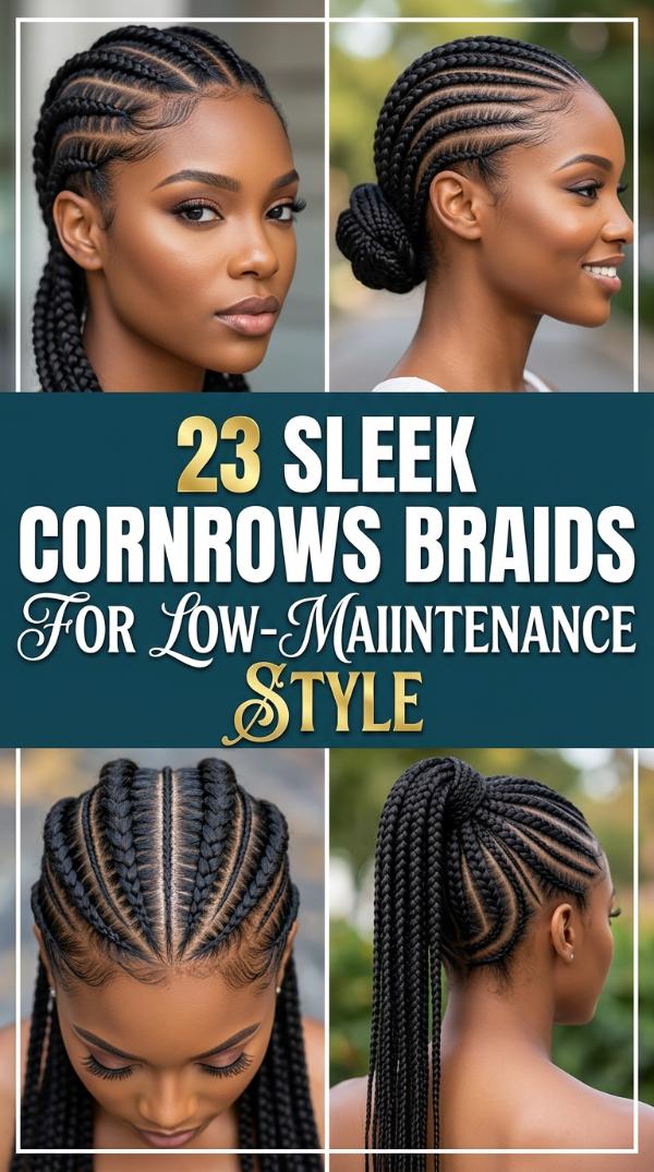 23 Sleek cornrows braids for Low-Maintenance Style