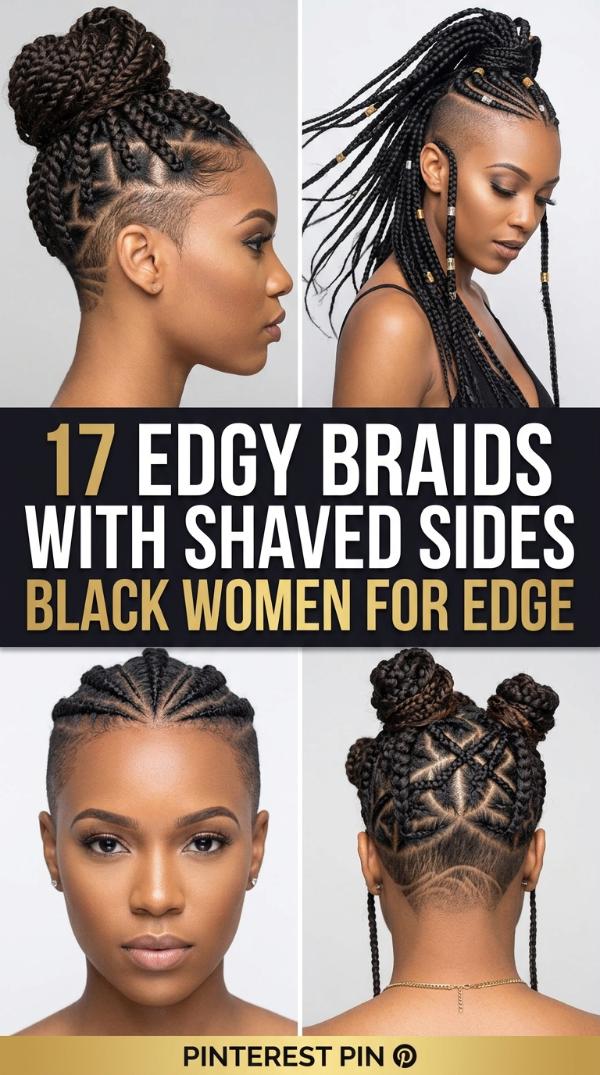 17 Edgy braids with shaved sides black women for Edge